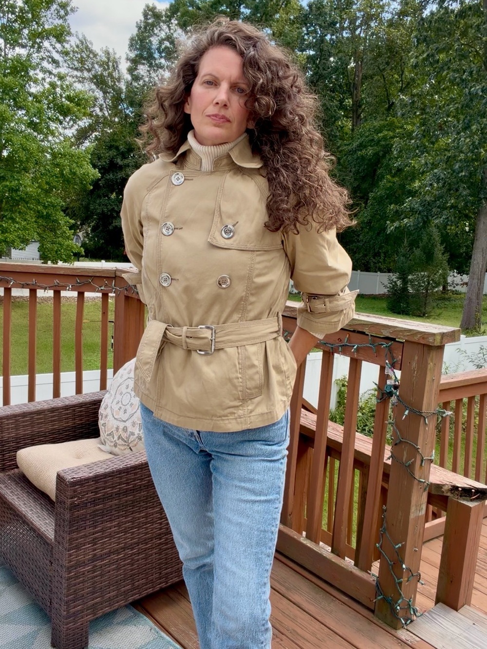 Michael Kors Canvas jacket with silver buttons 3/4 inch sleeves size S/P